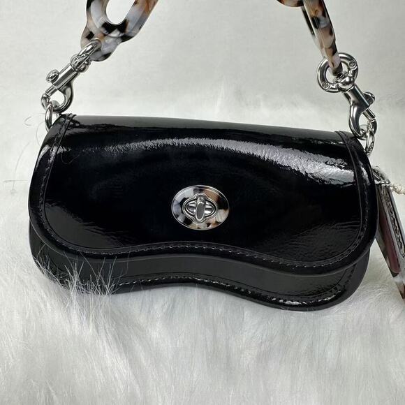 Coach Mini Wavy Dinky Bag Crossbody In Coachtopia Leather Black CQ853 NWT - Picture 11 of 11